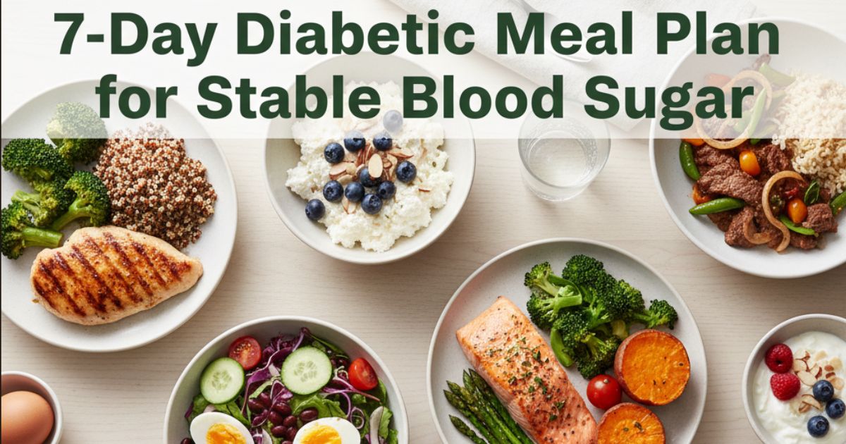 7-Day Diabetic Meal Plan for Stable Blood Sugar
